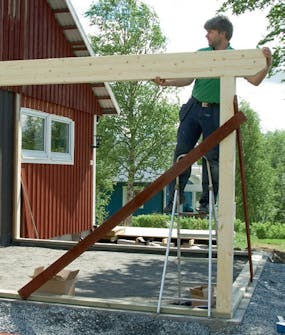 Byg selv udestue: Tagremmen lægges op Byg selv udestue: Tagremmen lægges op